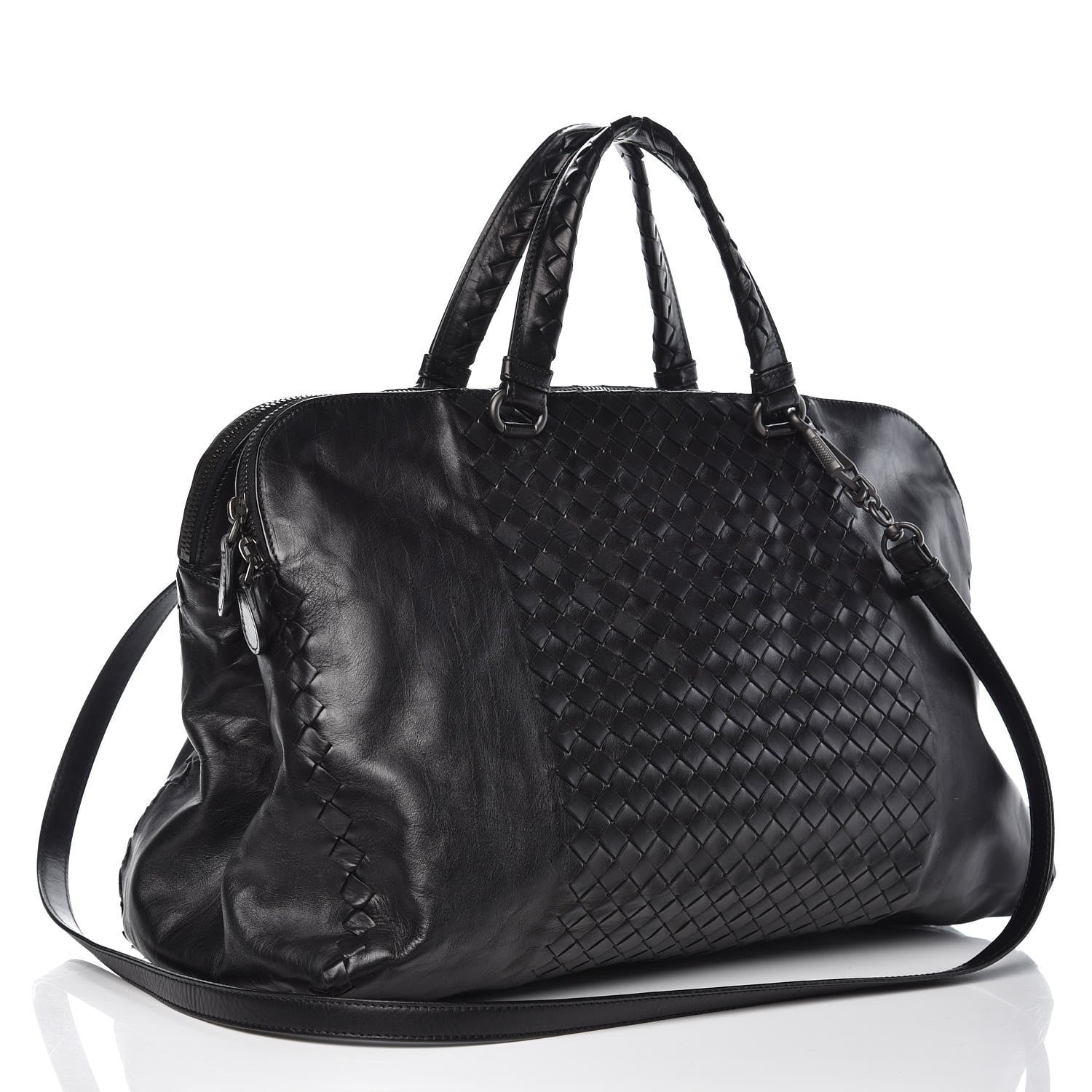 Bottega Veneta Calfskin Intrecciato Large Leggero Tote Black 3 of 11