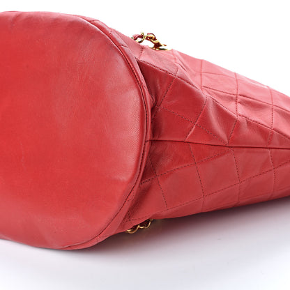 Chanel Lambskin Quilted Large Shoulder Bag Red 10 of 10