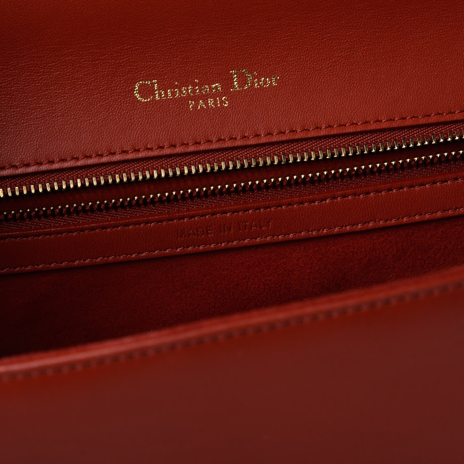 Christian Dior Calfskin Studded Medium Diorama Flap Bag Red 9 of 11