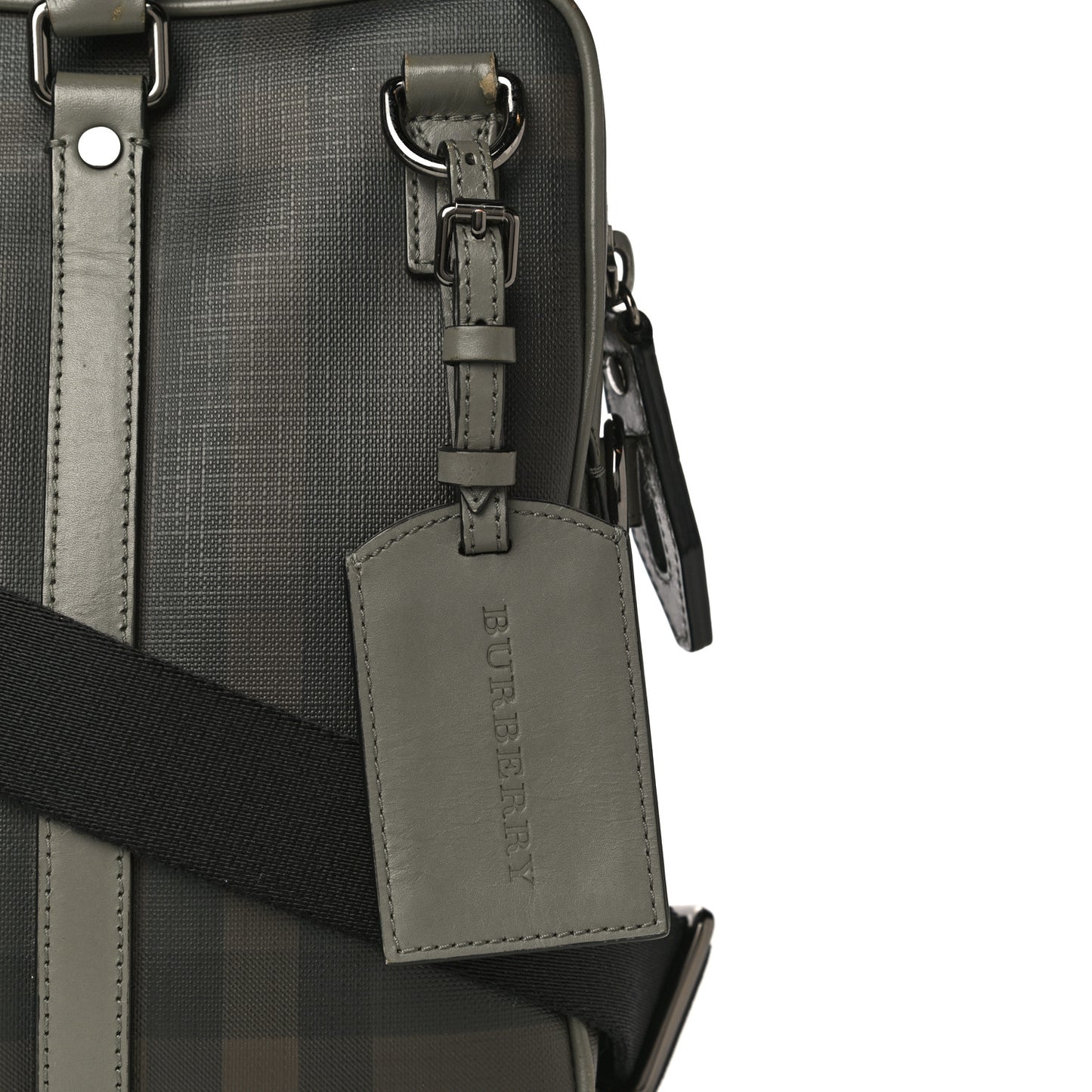 London Smoked Check Large Briefcase Grey