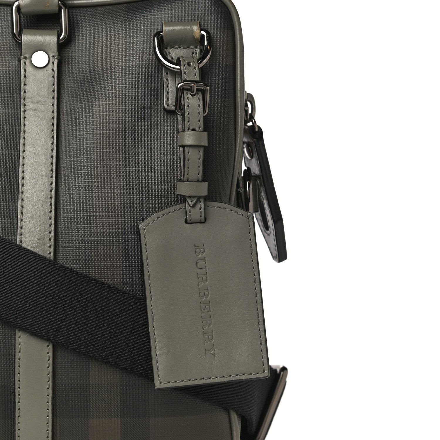 Burberry London Smoked Check Large Briefcase Grey 9 of 39