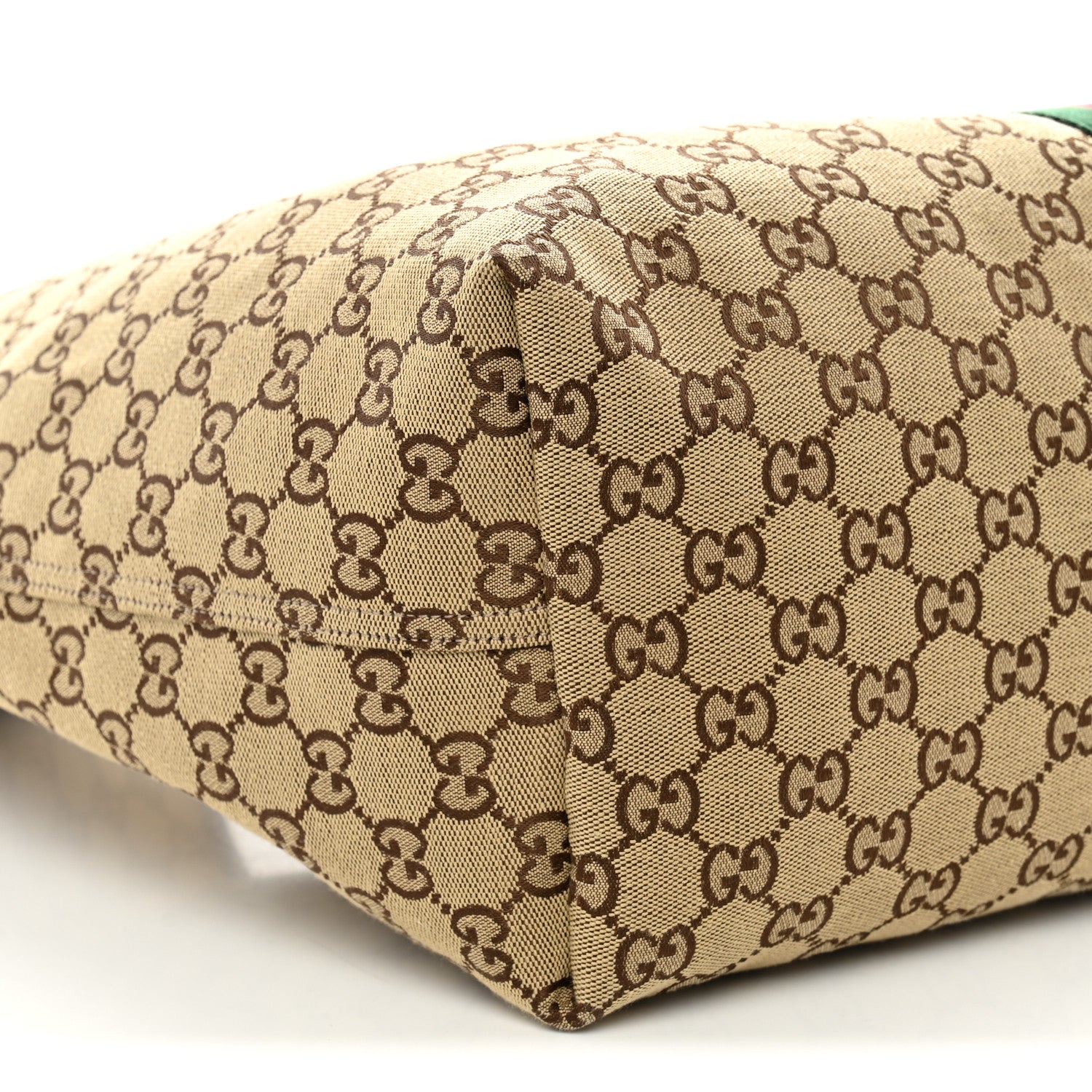 Gucci GG Monogram Web Large Giglio Tote Beige Brown 9 of 10