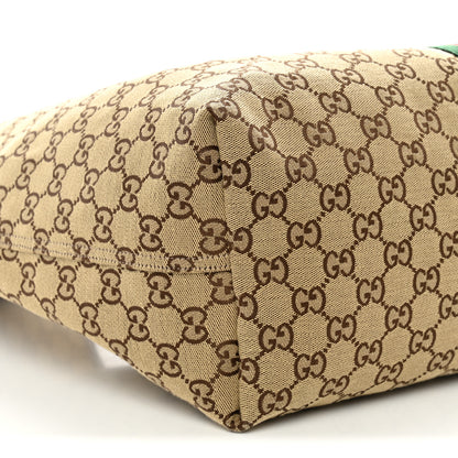 Gucci GG Monogram Web Large Giglio Tote Beige Brown 9 of 10