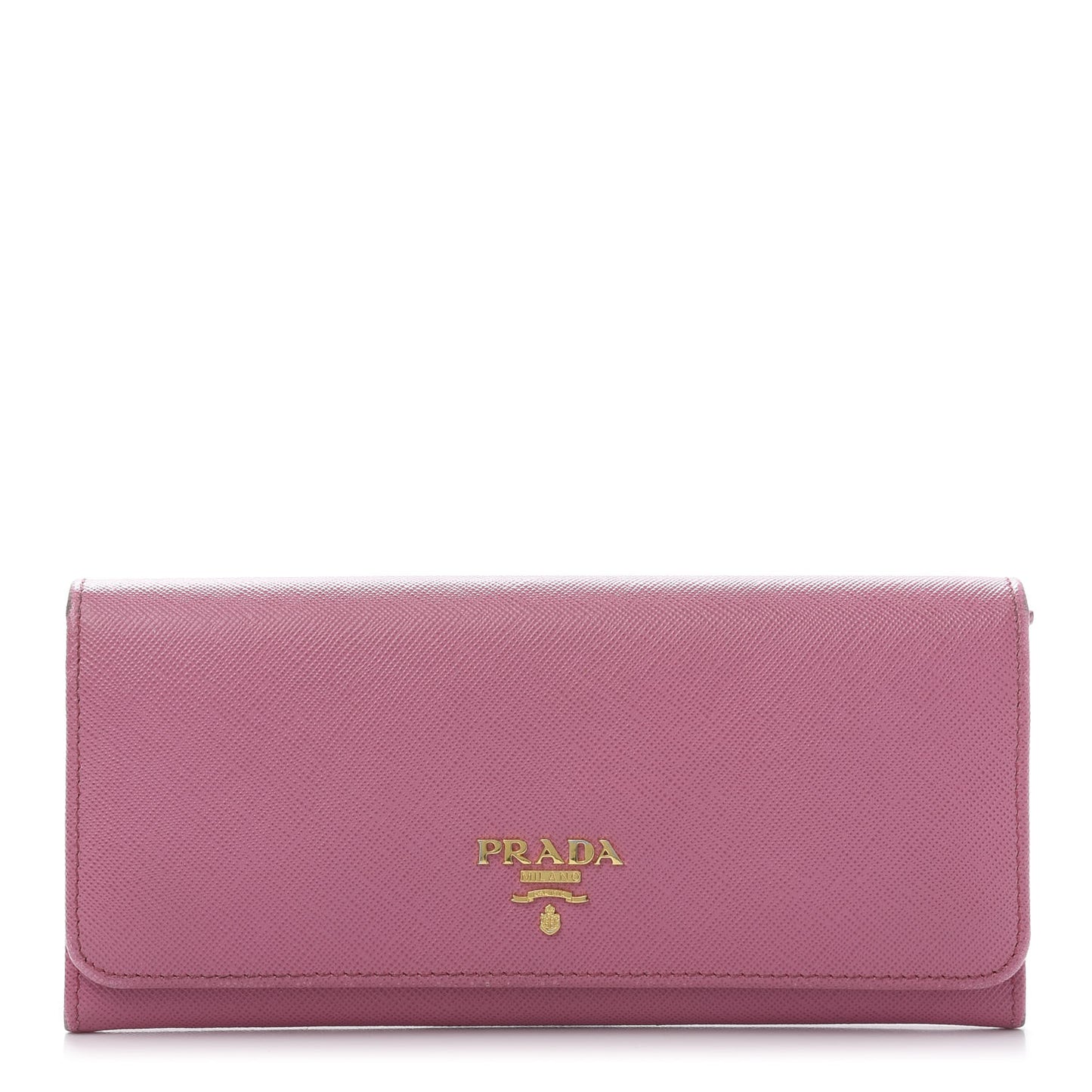 Saffiano Metal Continental Flap Wallet Begonia
