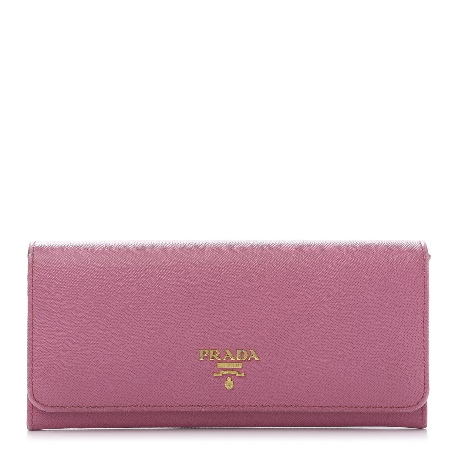 Prada Saffiano Metal Continental Flap Wallet Begonia 1 of 12