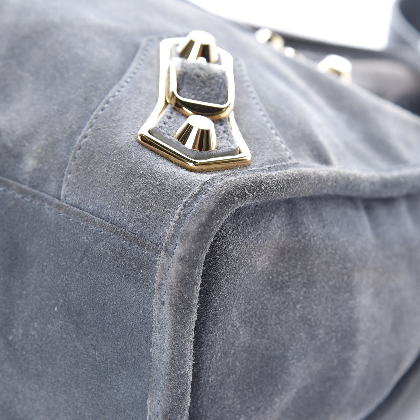 Baby Daim Suede Gold Metallic Edge Hardware S City Gris Plomb