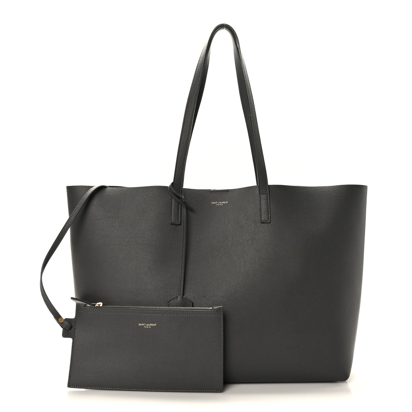 Calfskin Large Shopping Tote Asphalt