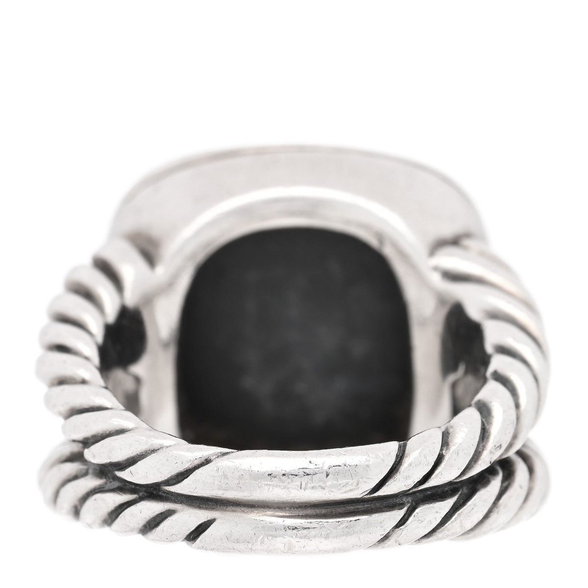 David Yurman Sterling Silver Diamond Hematine 14mm Albion Statement Ring 54 6.75 4 of 5