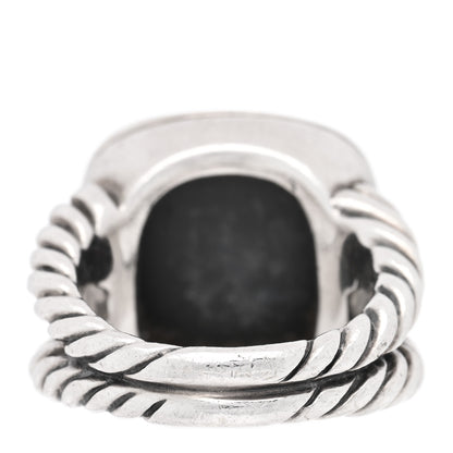David Yurman Sterling Silver Diamond Hematine 14mm Albion Statement Ring 54 6.75 4 of 5