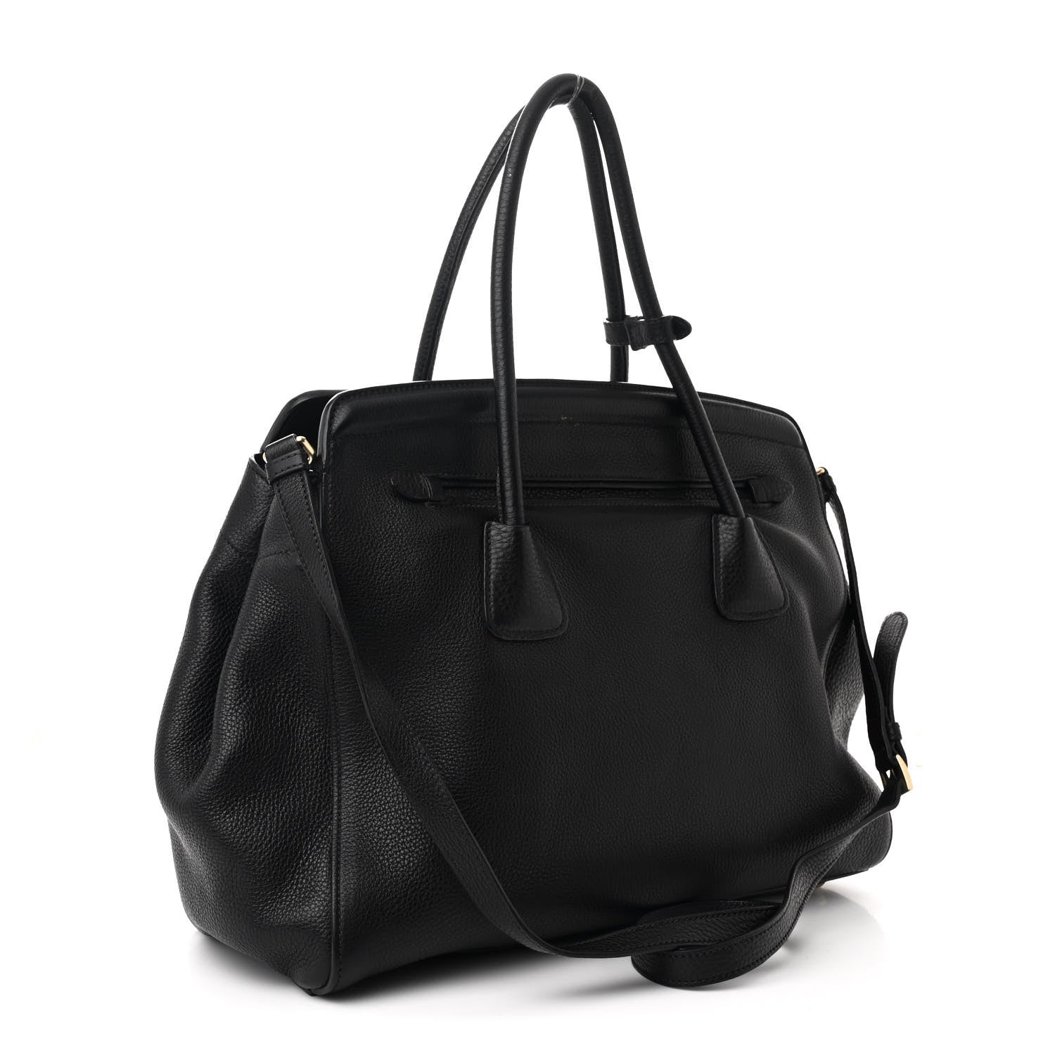 Prada Vitello Daino Tote Black 3 of 12