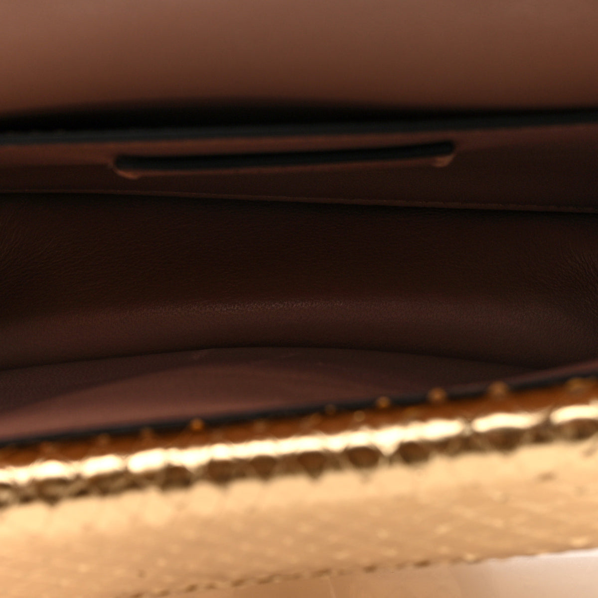 Metallic Snakeskin Vlogo Mini Shoulder Bag  Gold
