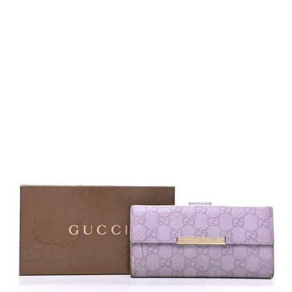 Gucci Guccissima Metal Bar Continental Wallet Lavender 12 of 12