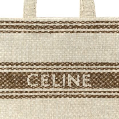 Celine Jacquard Striped Large Cabas Thais Tobacco Tan 7 of 9