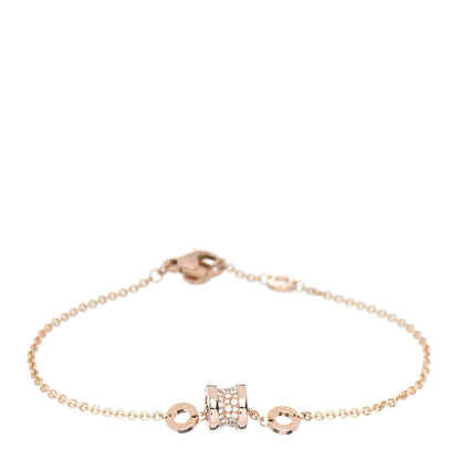 Bulgari 18K Rose Gold Diamond B.Zero1 Bracelet ML 1 of 4