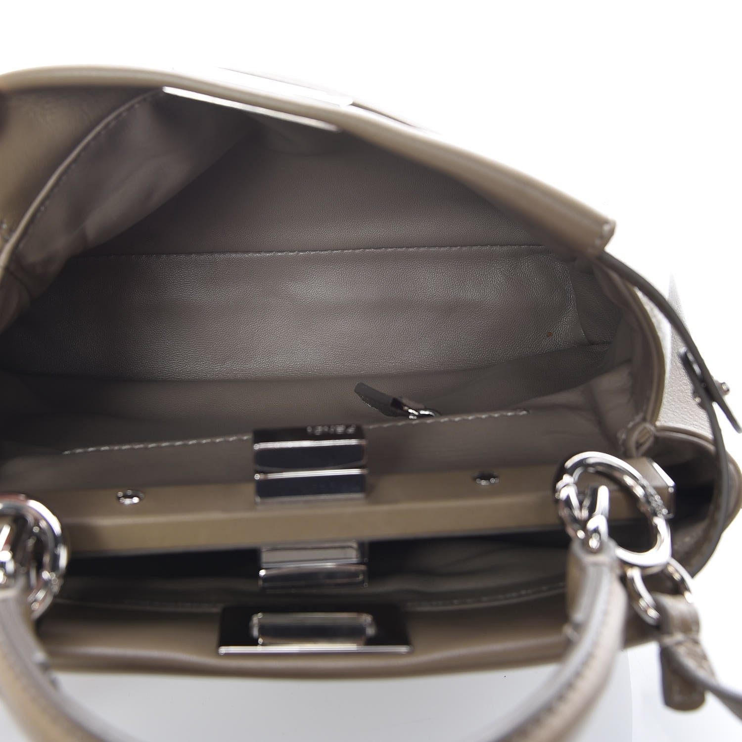 Fendi Nappa Mini Peekaboo Iconic Satchel Tortora 6 of 14
