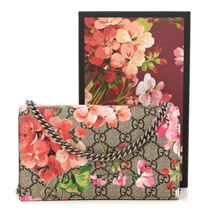 Gucci GG Supreme Monogram Blooms Chain Wallet Beige Multicolor Dry Rose 11 of 11