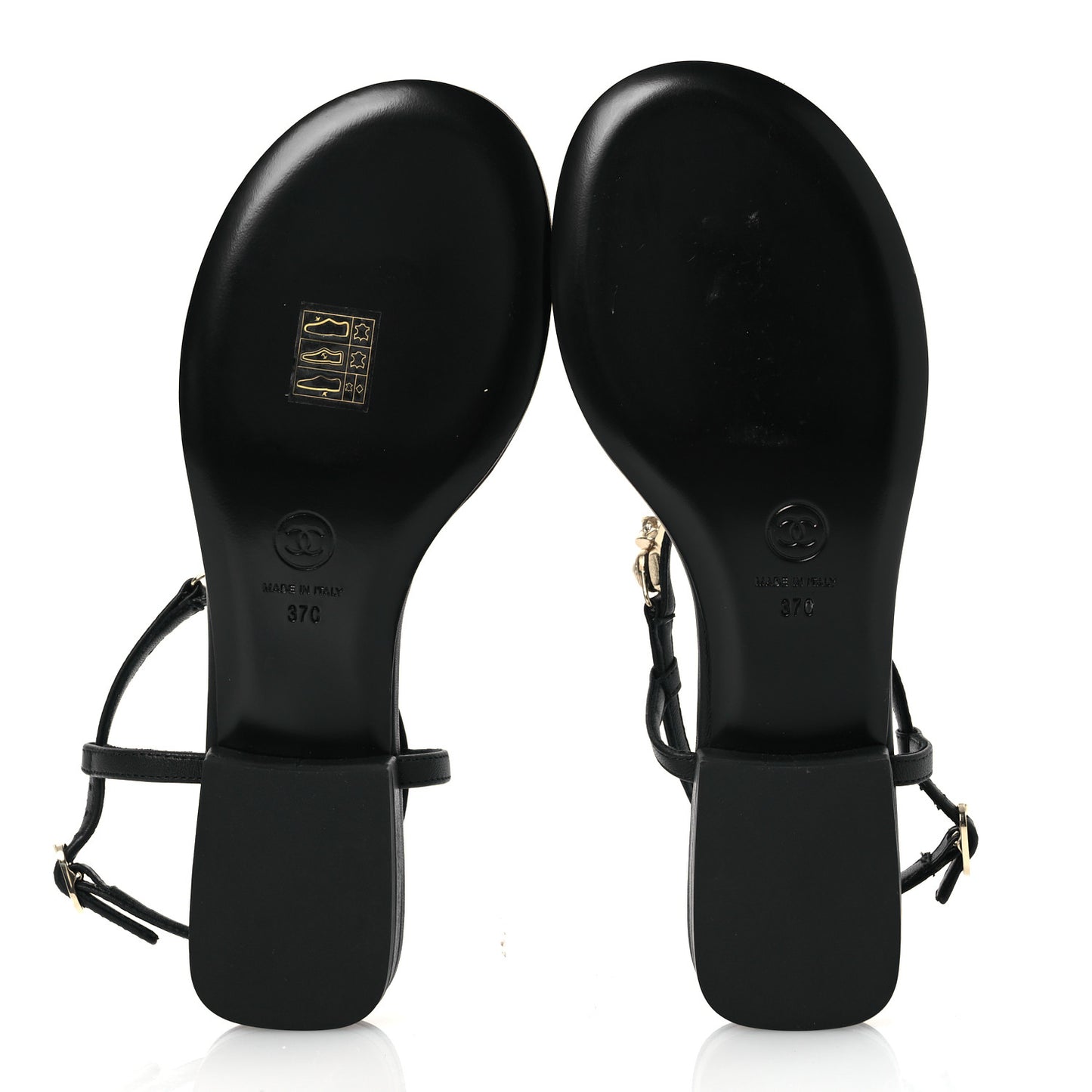 Lambskin Metal Heart Thong Sandals 37 Black