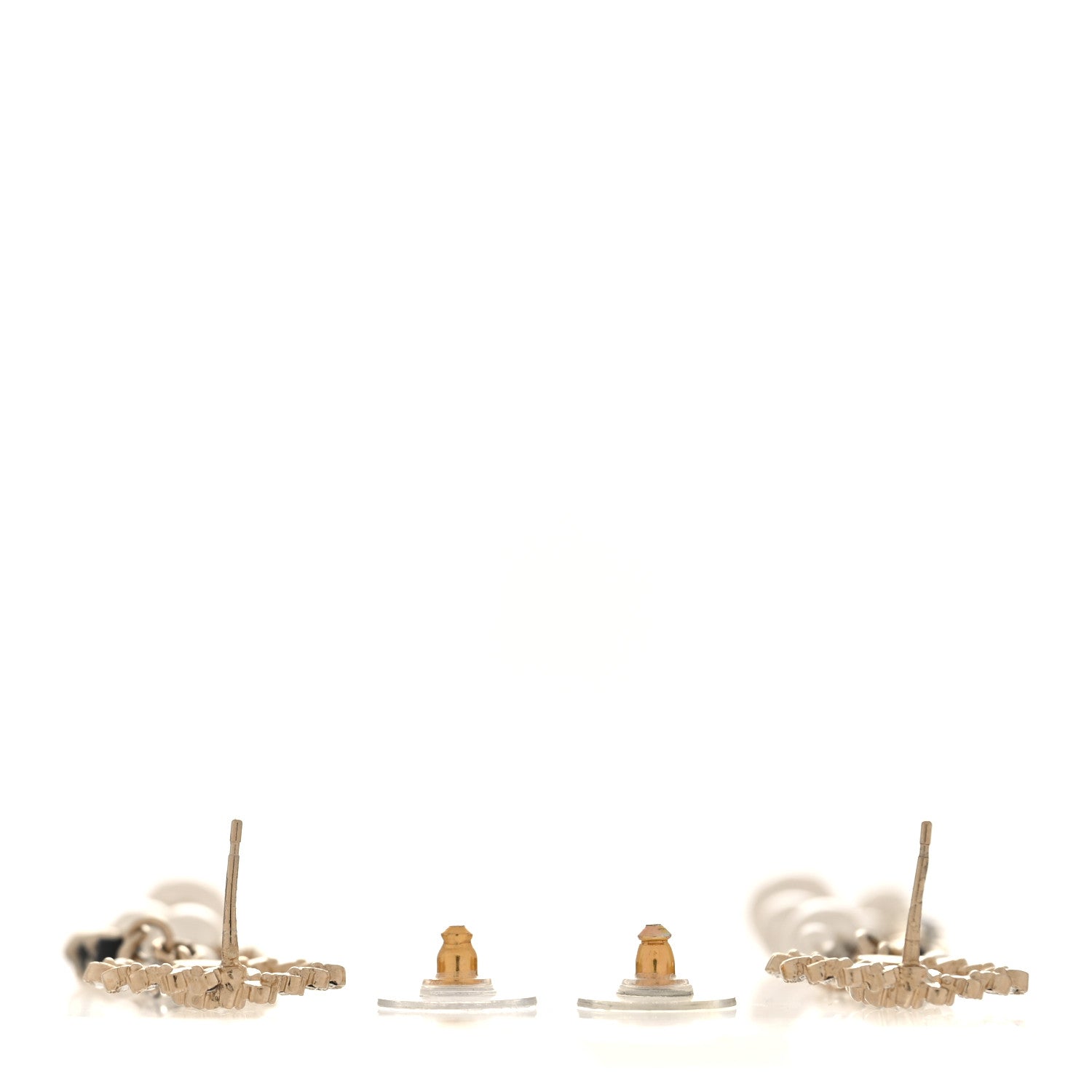 Chanel Pearl Crystal Lambskin Chain CC Dangle Earrings Gold 3 of 5