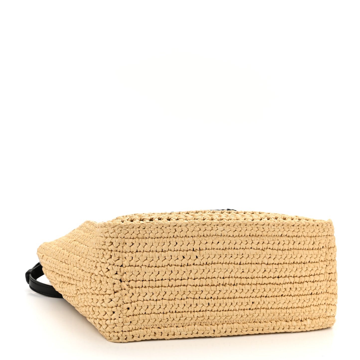 Braided Raffia Eco Alter Napa Perforated Logo Crossbody Bag Natural