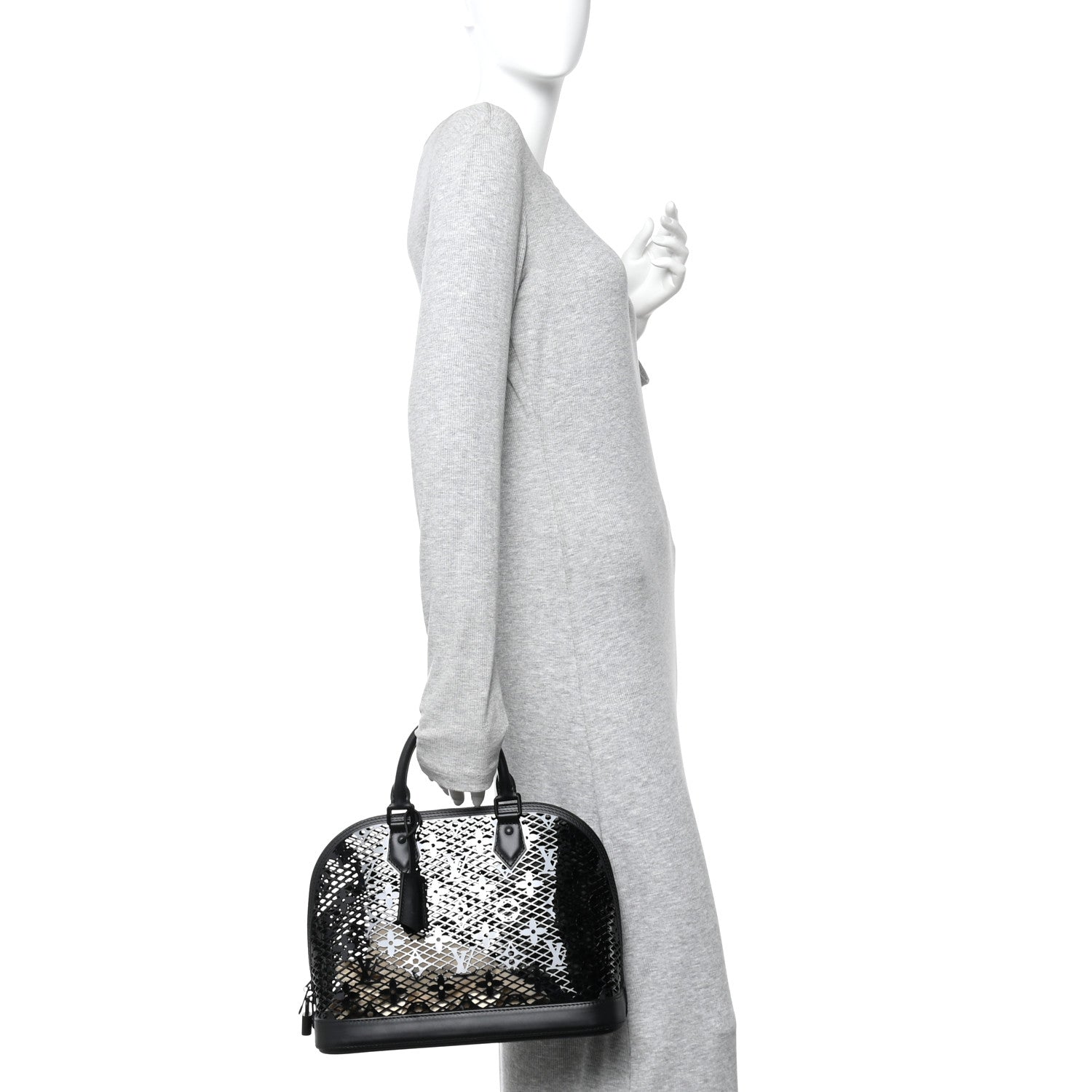 Louis Vuitton Patent Calfskin Laced Monogram Alma PM Black 2 of 9