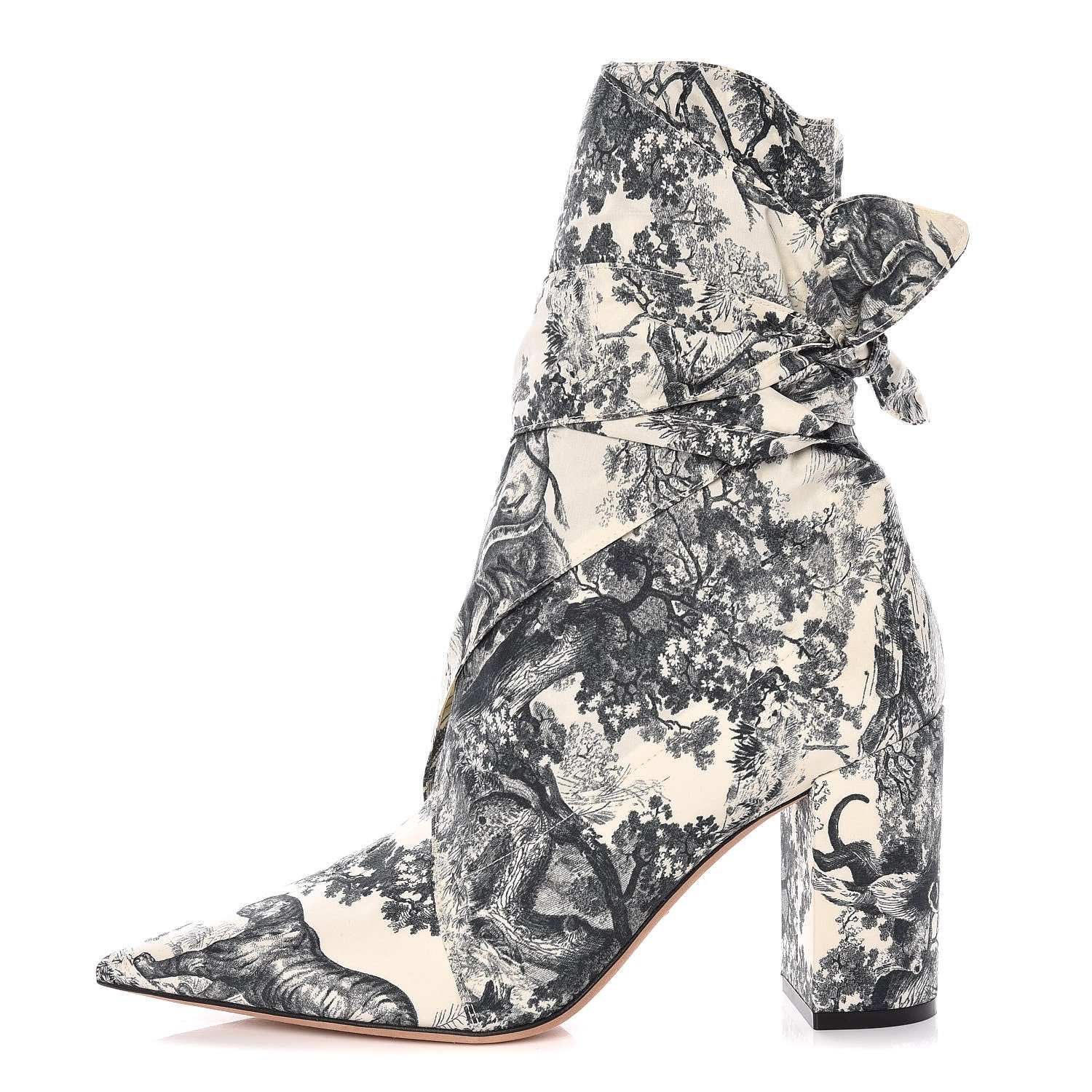 Christian Dior Canvas Toile de Jouy Dior Huggy 90mm Ankle Boots 39 Off White Black 1 of 7