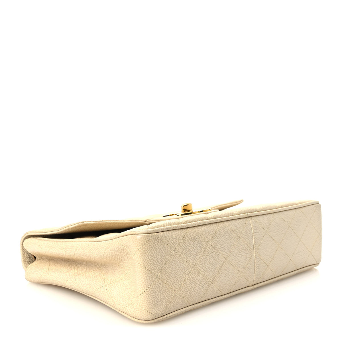Chanel Caviar Quilted Jumbo Single Flap Beige 3 of 12