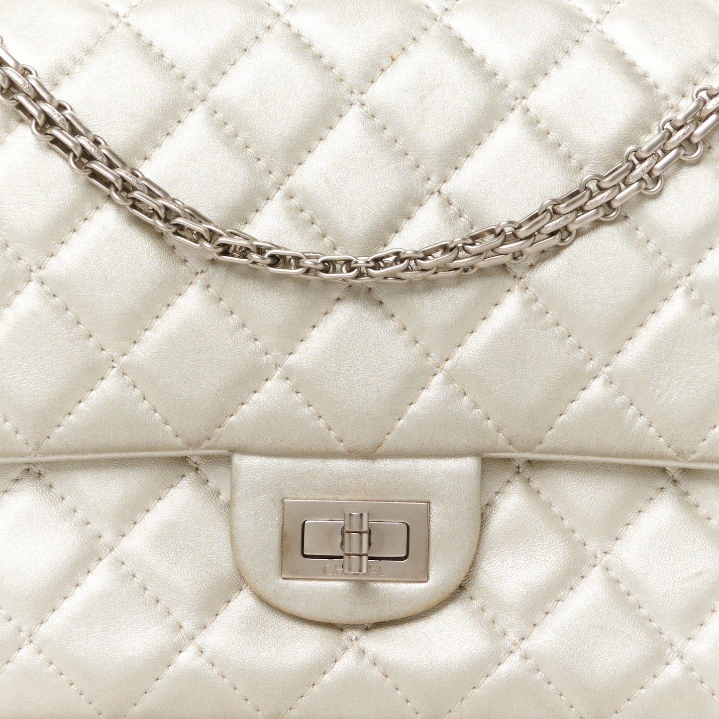Metallic Lambskin Quilted 2.55 Reissue 226  Pale Gold