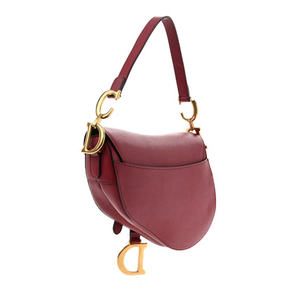 Christian Dior Grained Calfskin Saddle Bag Red 3 of 9