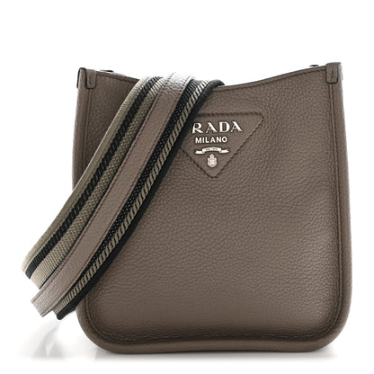 Prada Vitello Daino Soft Mini Hobo Messenger Bag Argilla 1 of 9