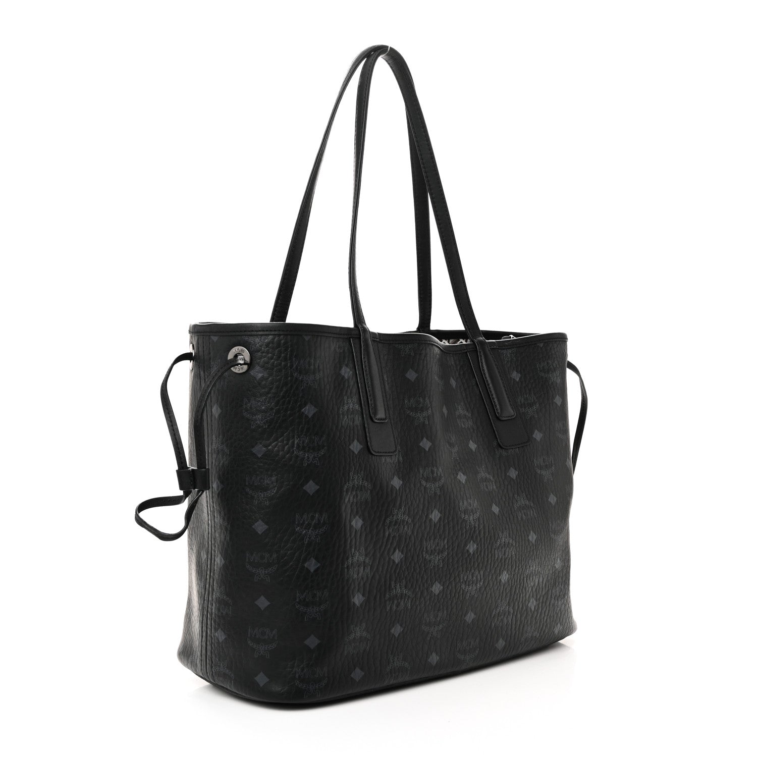 MCM Visetos Medium Liz Reversible Shopper Tote Black 5 of 17