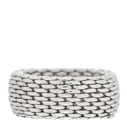 Tiffany Sterling Silver Somerset Mesh Ring 54 7 1 of 4