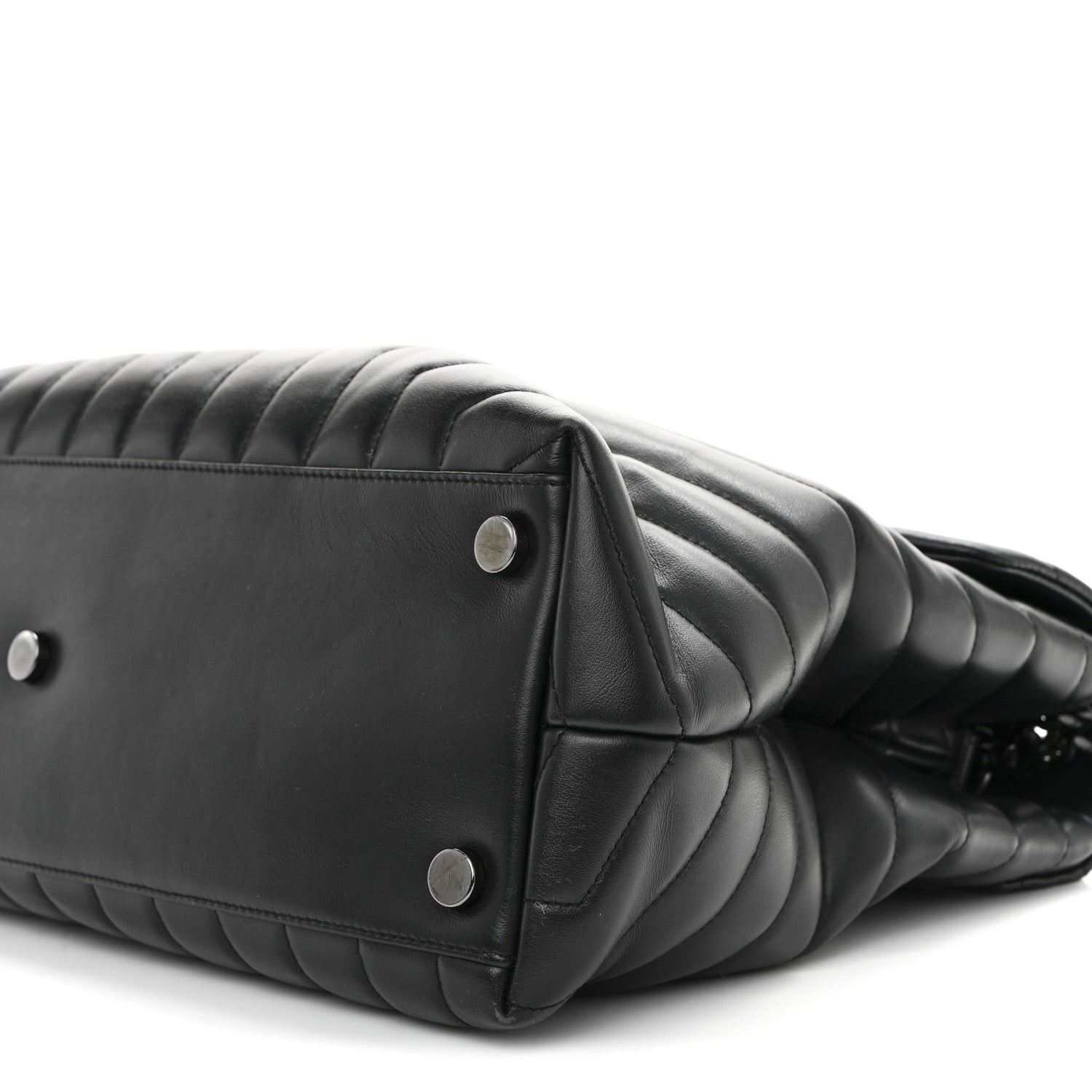Saint Laurent Calfskin Y Quilted Monogram Monochrome Large Loulou Chain Satchel Black 11 of 14