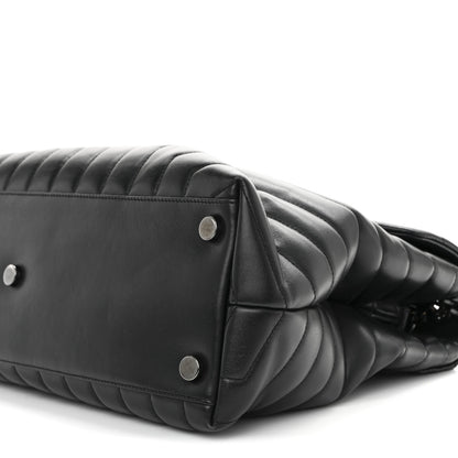 Saint Laurent Calfskin Y Quilted Monogram Monochrome Large Loulou Chain Satchel Black 11 of 14