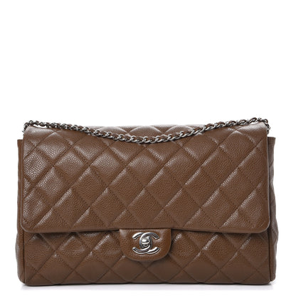 Chanel Caviar Quilted Clutch With Chain Flap Brown 1 of 7