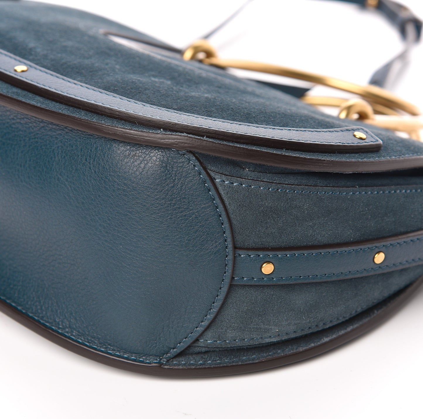 Calfskin Suede Medium Pixie Shoulder Bag Silver Blue