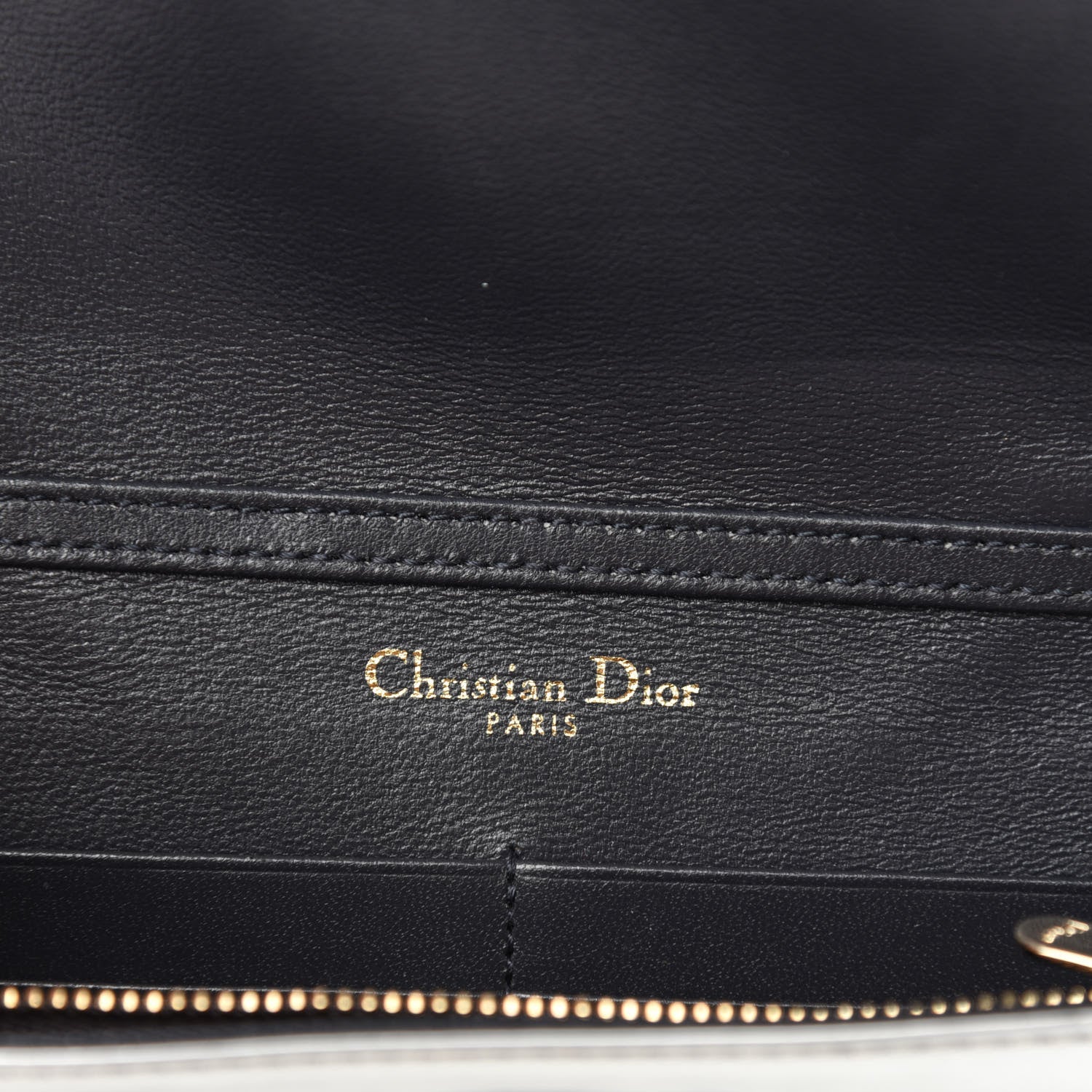 Christian Dior Metallic Patent Micro-Cannage Diorama Wallet on Chain Pouch Silver 8 of 10
