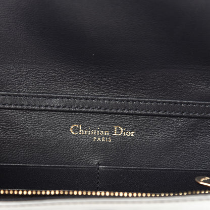 Christian Dior Metallic Patent Micro-Cannage Diorama Wallet on Chain Pouch Silver 8 of 10