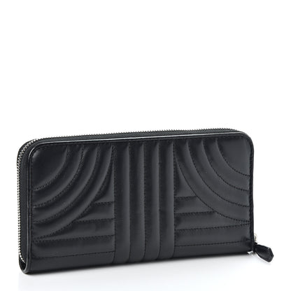 Prada Soft Calfskin Diagramme Zip Around Wallet Black 2 of 8