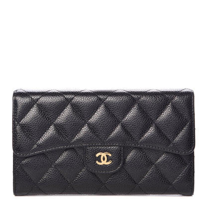 Chanel Caviar Quilted Large Flap Wallet Black 1 of 9