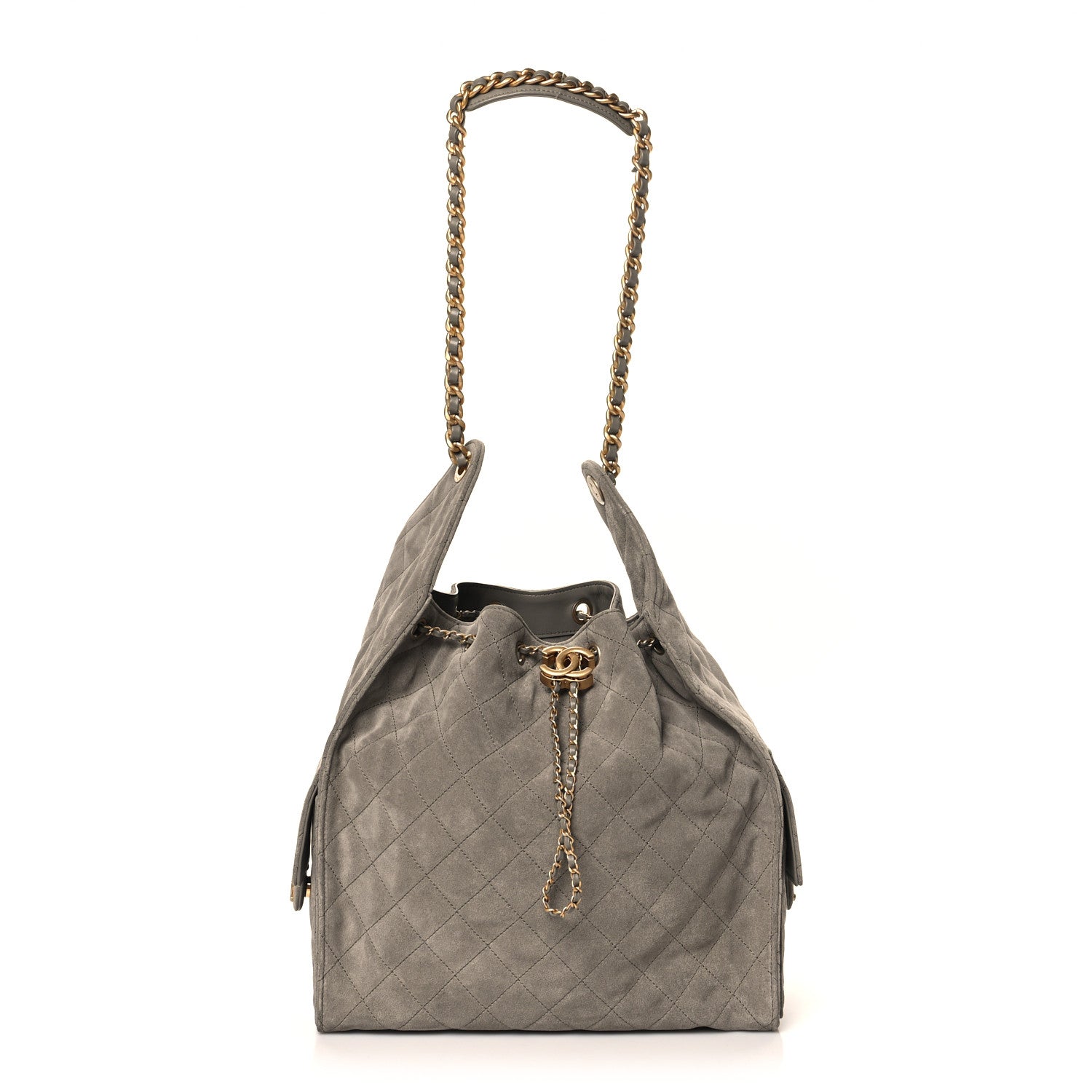 Chanel Suede Quilted Medium Chanel 25 Handbag Dark Grey 1 of 10