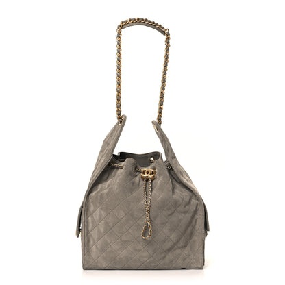 Chanel Suede Quilted Medium Chanel 25 Handbag Dark Grey 1 of 10