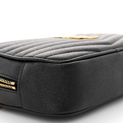Saint Laurent Grain De Poudre Matelasse Monogram Mini Lou Camera Bag Black 8 of 9