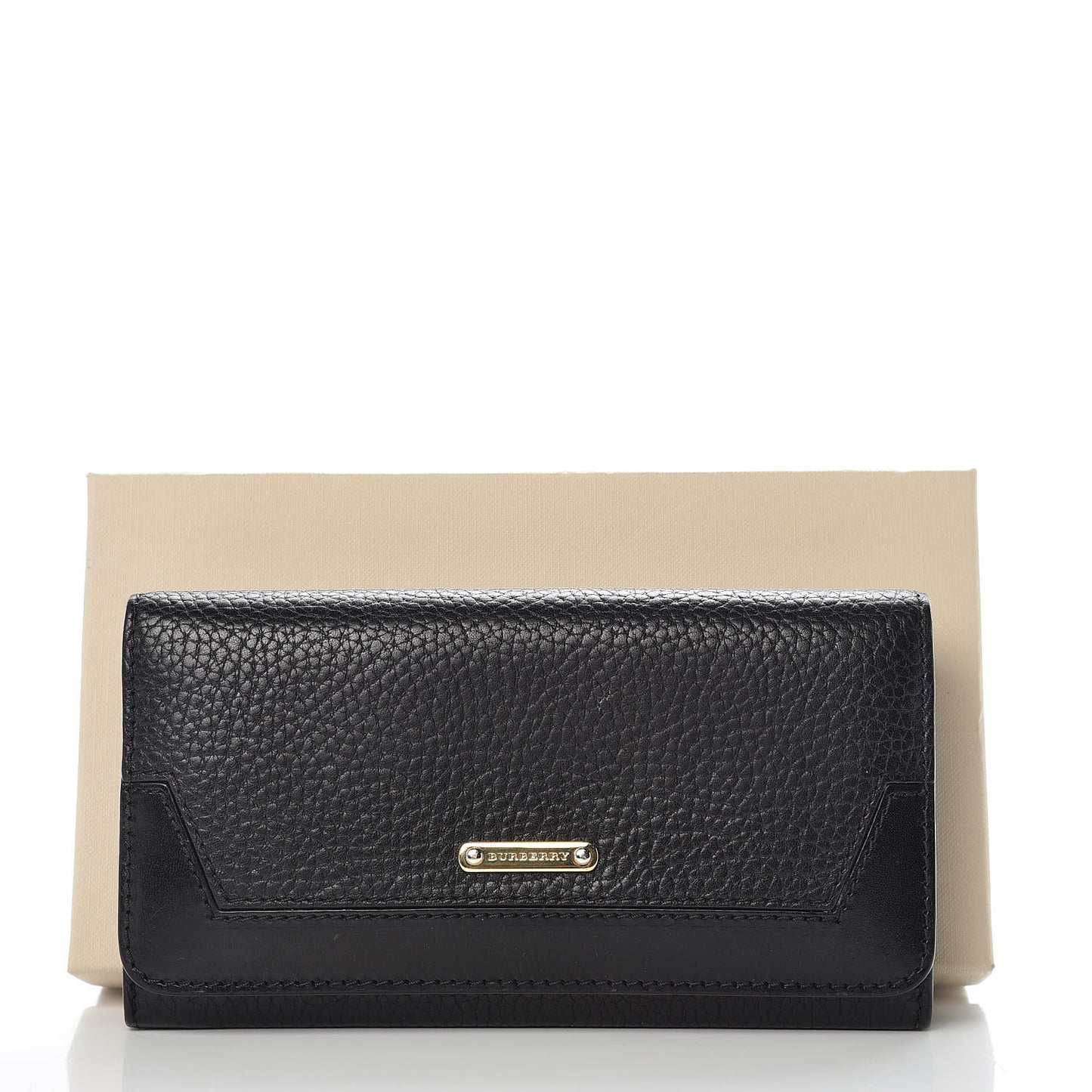 Grain Calfskin Continental Wallet Black