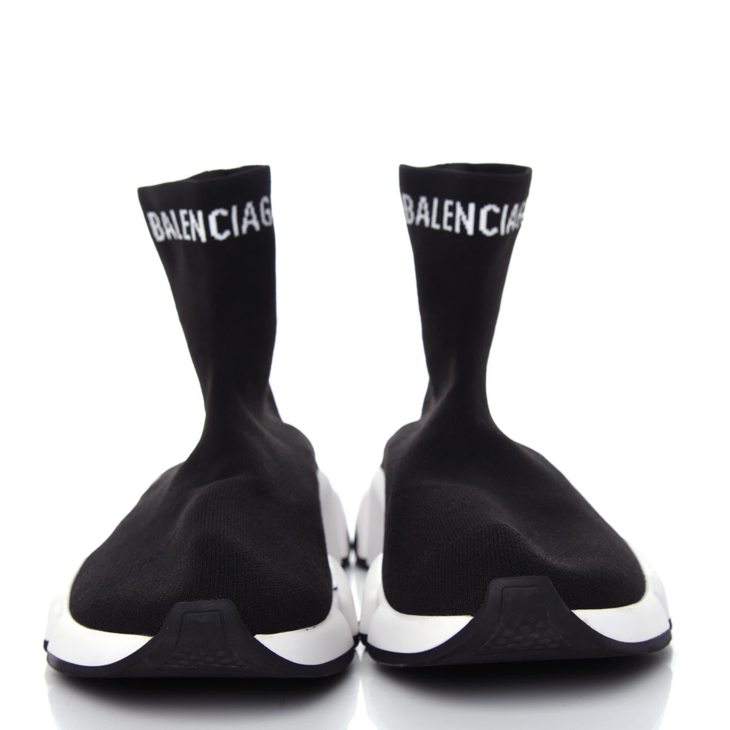 Balenciaga Neoprene Knit Womens Hi Speed Sneakers 39 Black White 2 of 10