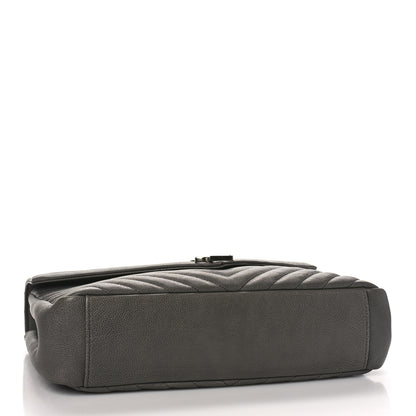 Saint Laurent Sheepskin Matelasse Large Monogram College Satchel Dark Anthracite 4 of 9