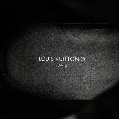 Louis Vuitton Calfskin Monogram Territory Flat Ranger Boots 37.5 Black 7 of 9