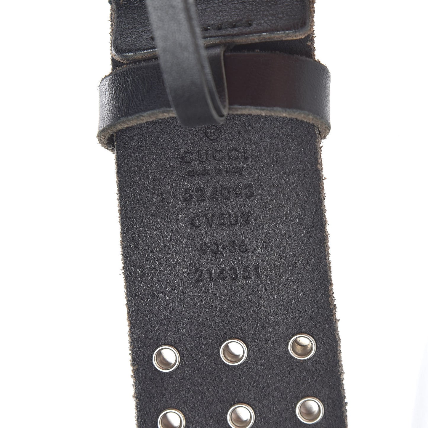 Calfskin Studded Double G 40mm Belt 90 36 Black