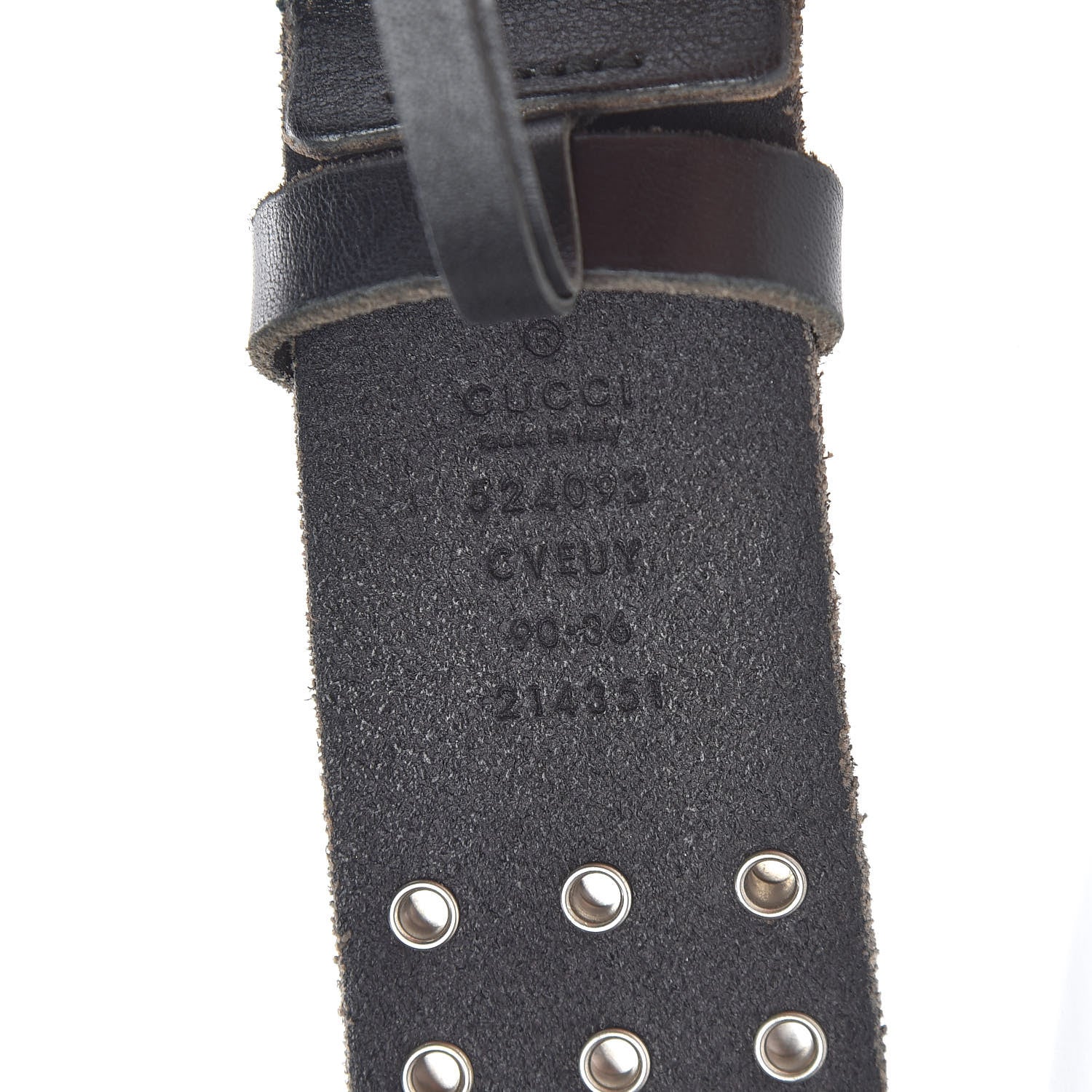 Gucci Calfskin Studded Double G 40mm Belt 90 36 Black 6 of 7