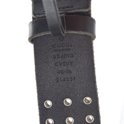 Gucci Calfskin Studded Double G 40mm Belt 90 36 Black 6 of 7