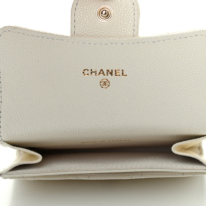 Chanel Caviar Quilted Flap Card Holder Wallet White 8 of 15